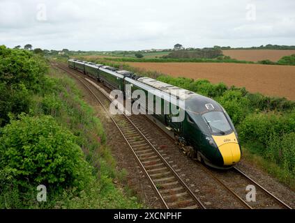 Great Western Railway InterCity Express Penzance in partenza da Penzance a London Paddington passando per Gwinear in Cornovaglia Foto Stock