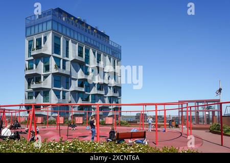 Konditaget Lüders, un parco di attività unico nel suo genere a 24 metri dal suolo a Nordhavn, in cima al Parking House Lüders, Copenaghen, Danimarca. Foto Stock