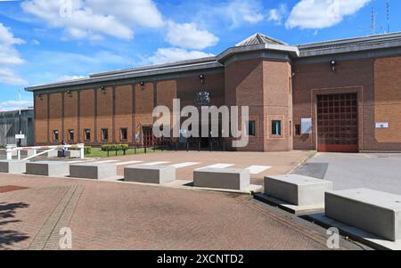 Ingresso principale al carcere di sicurezza Belmarsh nel sud-est di Londra, Regno Unito. Una catagoria "A' mens Prison che ospita i più pericolosi criminali del Regno Unito. Foto Stock