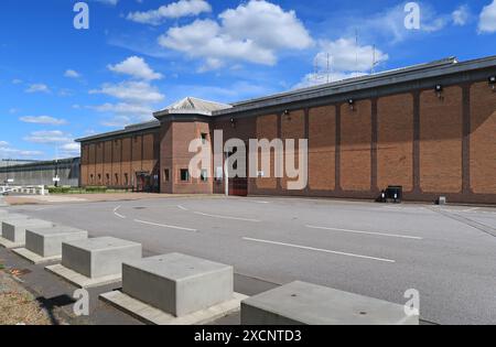 Ingresso principale al carcere di sicurezza Belmarsh nel sud-est di Londra, Regno Unito. Una catagoria "A' mens Prison che ospita i più pericolosi criminali del Regno Unito. Foto Stock