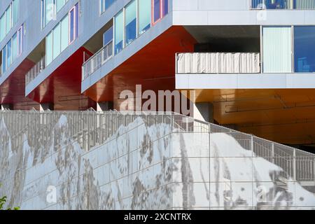 Dettagli dell'edificio residenziale Mountain Dwellings, Copenhagen, Danimarca, by BIG Architects Foto Stock