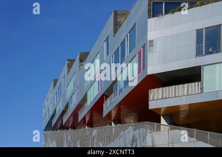 Dettagli dell'edificio residenziale Mountain Dwellings, Copenhagen, Danimarca, by BIG Architects Foto Stock