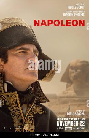 Napoléon anno : 2023 Stati Uniti / Regno Unito Direttore: Ridley Scott Joaquin Phoenix poster americano Foto Stock