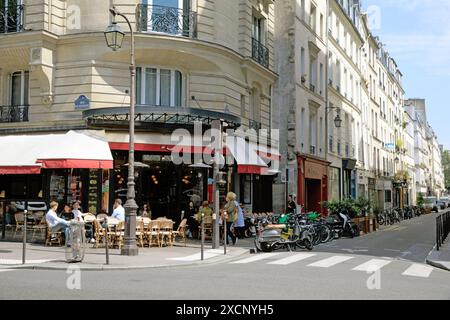 Francia, regione Ile de France, 3° arrondissement di Parigi, le Marais, 38 rue de Bretagne, Café Charlot Foto Stock