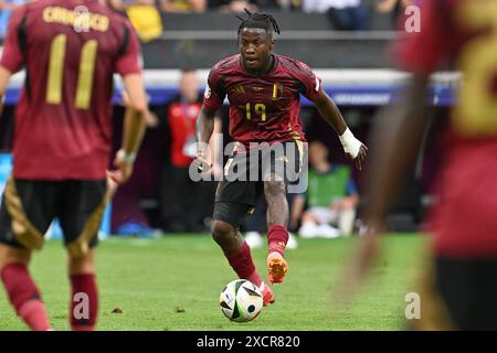 Johan Bakayoko (19) del Belgio nella foto di una partita di calcio tra le squadre nazionali del Belgio, chiamata Red Devils e Slovacchia, nella prima partita del gruppo e nella fase a gironi del torneo UEFA Euro 2024 , martedì 17 giugno 2024 a Francoforte , Germania . FOTO SPORTPIX | David Catry Foto Stock