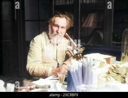 Ilya Ilyich Mechnikov, noto anche come Élie Metchnikoff (1845-1916), zoologo russo noto per la sua ricerca pionieristica in immunologia. Lui e Paul EHR Foto Stock