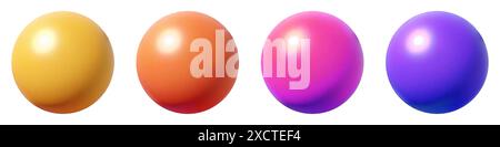 Palla colorata. Set di palline colorate isolate su sfondo bianco. Illustrazione vettoriale Illustrazione Vettoriale