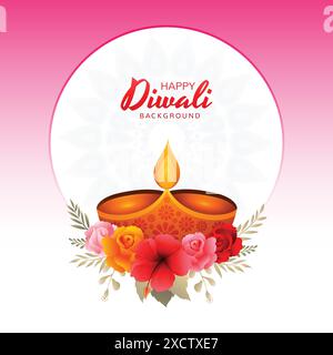 Bellissimo biglietto d'auguri per il festival diwali background Illustrazione Vettoriale