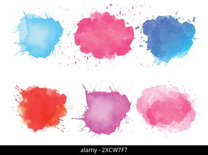 Design colorato con spruzzi di acquerello astratti Illustrazione Vettoriale