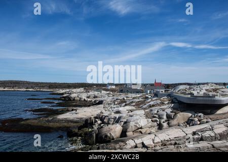 Piattaforma panoramica a Peggy's Cove, nuova Scozia, Canada Foto Stock