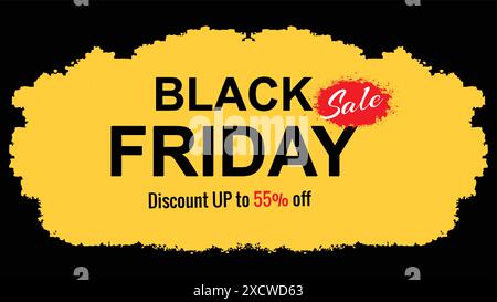Offerta limitata Black friday su sfondo piatto Illustrazione Vettoriale