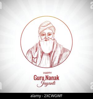 Il Guru Nanak Jayanti celebra la nascita del primo background di Sikh Guru Illustrazione Vettoriale