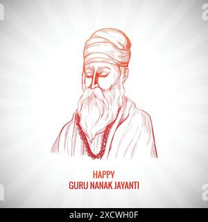 Bellissimo Guru Nanak Jayanti Festival Card sfondo Illustrazione Vettoriale