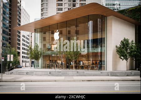 Apple Store nel centro di Vancouver. Vancouver, British Columbia, Canada. Foto Stock
