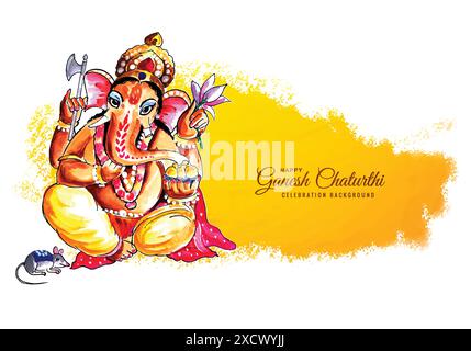 Happy ganesh chaturthi per il contesto del festival indiano Illustrazione Vettoriale