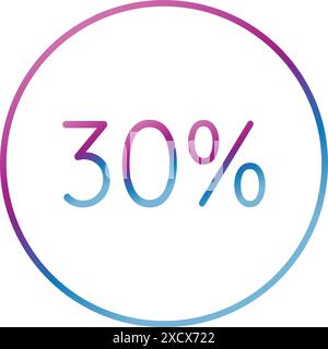 Illustrazione di un'icona "30% di sconto", che evidenzia un'offerta di sconto con un design audace e accattivante per attirare l'attenzione su vendite e promozioni Illustrazione Vettoriale