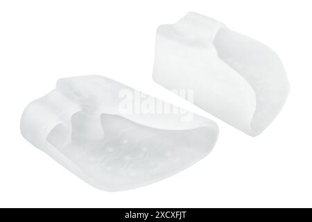 1 coppia di tamponi Hallux Valgus isolati su sfondo bianco Foto Stock