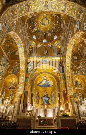 Cappella Palatina, Cappella Palatina, Palermo, Sicilia, Italia Foto Stock