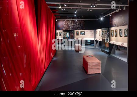 Muenchen, Eroeffnung der Ausstellung Chinesische Hinterglasbilder aus der Sammlung Mei-Lin im Museum 5 Koninente in der Maximiliansstrasse *** Monaco di Baviera, apertura della mostra dipinti cinesi in vetro rovesciato dalla Collezione Mei Lin al Museum 5 Koninente in Maximiliansstrasse Foto Stock