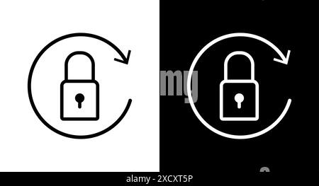 Icona di reimpostazione della password per Web, interfaccia utente e app mobili. Simbolo del simbolo dell'icona di reimpostazione della password. Illustrazione Vettoriale