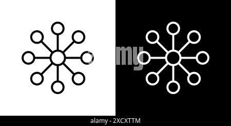 Simbolo della fodera sottile omnicanale, simbolo del contorno multicanale per dispositivi mobili e Web. Illustrazione Vettoriale