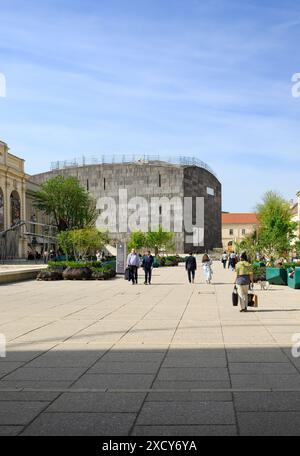 Vienna, Austria - Museo Mumok di Arte moderna di Ortner & Ortner, in manutenzione Foto Stock