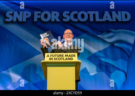 Edimburgo, Scozia, Regno Unito. 19 giugno 2024. Il leader del SNP e primo ministro John Swinney lancia oggi il manifesto elettorale generale del SNP a Edimburgo. Iain Masterton/Alamy Live News Foto Stock