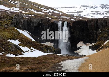 Islanda - 2024 05 05, immagine del paesaggio sull'Islanda, Gufufoss Foto Stock