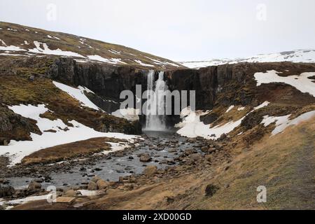 Islanda - 2024 05 05, immagine del paesaggio sull'Islanda, Gufufoss Foto Stock