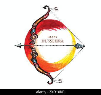 Illustrazione di arco e freccia in felice festa di Dussehra dell'India Illustrazione Vettoriale