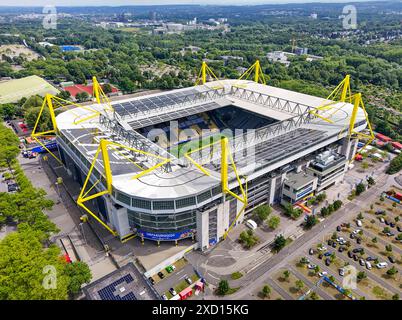 Dortmund, Germania. 19 giugno 2024. Vista aerea generale di BVB Stadion, Dortmund, Germania il 19 giugno 2024 Credit: Every Second Media/Alamy Live News Foto Stock