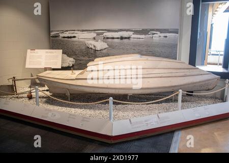 Goose boat presso il Maritime Museum of the Atlantic presso il lungomare di Halifax, nuova Scozia, Canada Foto Stock