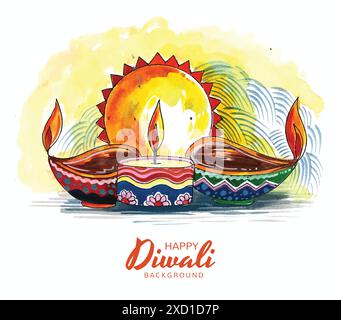 Happy diwali festival celebrazione sfondo colorato Illustrazione Vettoriale