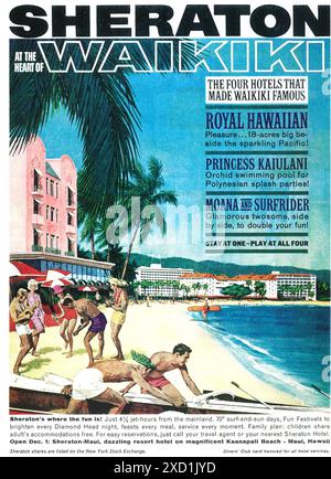1962 Sheraton Waikiki Beach Resort ad Foto Stock