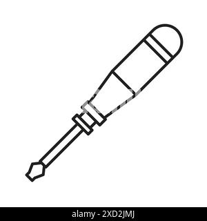 Icona del cacciavite isolata su sfondo bianco. Illustrazione vettoriale. Illustrazione Vettoriale