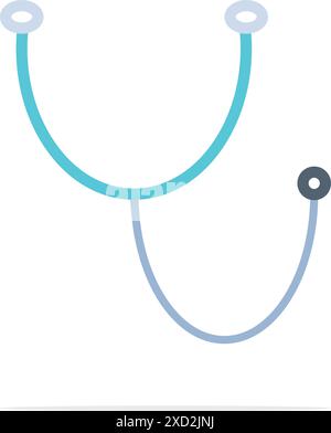 Icona dell'interfaccia utente lineare perfetta dello stetoscopio. Logo medico sanitario. Strumento per esami medici e strumento diagnostico. Illustrazione Vettoriale