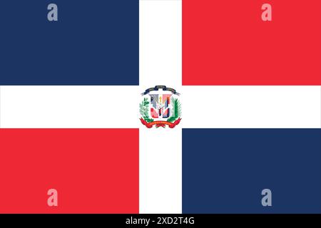 Bandiera della Repubblica Dominicana Illustrazione Vettoriale