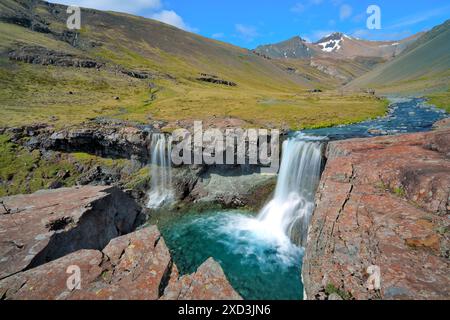 Geografia / viaggi, Islanda, Skutafoss, Hoefn, Austurland, ISLANDA ORIENTALE, ULTERIORI-DIRITTI-AUTORIZZAZIONE-INFORMAZIONI-NON-DISPONIBILI Foto Stock