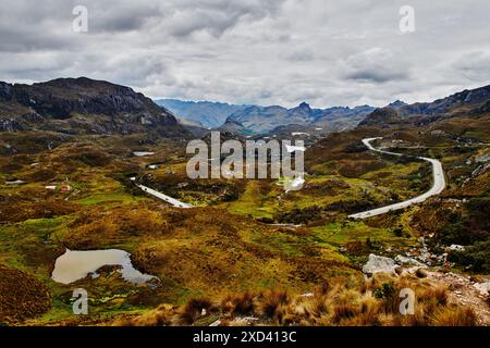 Paesaggio del Parco Nazionale di Cajas, Ecuador, Sud America Foto Stock