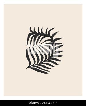 Linee grafiche astratte a vettoriale disegnate a mano stampa semplice e contemporanea con estetica boho forme grafiche organiche. Concetto femminile di moda Illustrazione Vettoriale