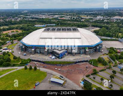 Gelsenkirchen, Germania. 20 giugno 2024. Vista aerea generale dell'Arena AufSchalke in vista della partita Spagna-Italia Euro 2024 all'Arena AufSchalke, Gelsenkirchen, Germania il 20 giugno 2024 Credit: Every Second Media/Alamy Live News Foto Stock