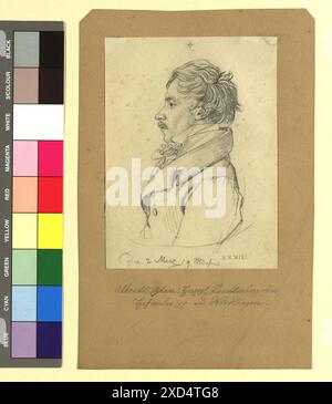 Albrecht Adam (1786-1862), Maler Johann Adam Klein (1792-1875), Artist Wien Museum, scansione, ritratto, uomo, ritratto, autoritratto di pittore, personaggi storici (ritratti e scene della vita), eventi e situazioni storiche, personaggi storici 1819 Foto Stock