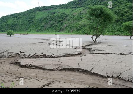 ETIOPIA, regione Sud Etiopia, Arguba, allagamento dopo lunga siccità distrugge i campi con mais / ÄTHIOPIEN, Arguba, zerstörte Mais Felder nach Starkregen und langer Dürre Foto Stock