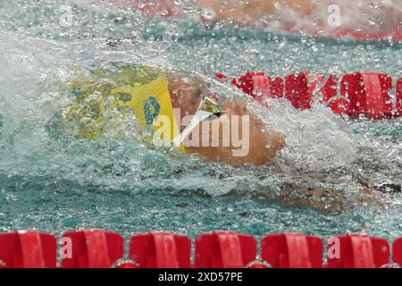 Chartres, Francia. 19 giugno 2024. PIGREE Analia 0F CANET 66 NATION HEAT 50 M DONNE dorso durante i campionati francesi di nuoto 2024 il 17 giugno 2024 presso il complesso acquatico Odyssée di Chartres, Francia - foto Laurent Lairys/ABACAPRESS. COM credito: Abaca Press/Alamy Live News Foto Stock