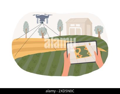 Immagini aeree droni isolati illustrazioni vettoriali cartoni animati. Illustrazione Vettoriale