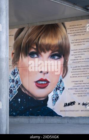 Taylor Swift - Wembley era Tour preparazione concerti - Londra, Regno Unito giugno 2024 Swiftie Foto Stock