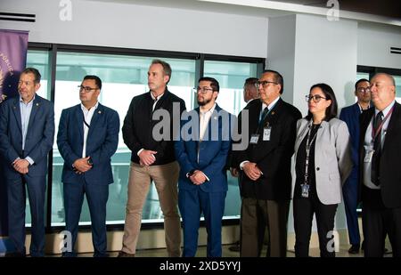 Città del Guatemala, città del Guatemala, Guatemala. 20 giugno 2024. Il Presidente BERNARDO AREVALO interviene su diversi argomenti, tra cui la nomina del nuovo Direttore dell'Aeronautica civile e la visita del presidente dell'Honduras, XIOMARA CASTRO. (Immagine di credito: © Fernando Chuy/ZUMA Press Wire) SOLO PER USO EDITORIALE! Non per USO commerciale! Foto Stock