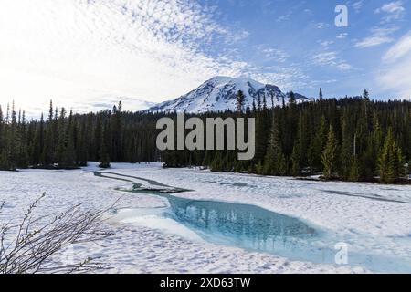 Reflection Lake presso il Mount Rainier National Park Foto Stock