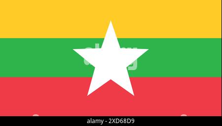 Bandiera del Myanmar. Illustrazione Vettoriale