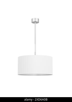 Lampada a sospensione. Plafoniera. Isolato. Sfondo trasparente. Minimalista. Bianco. illustrazione 3d. Foto Stock